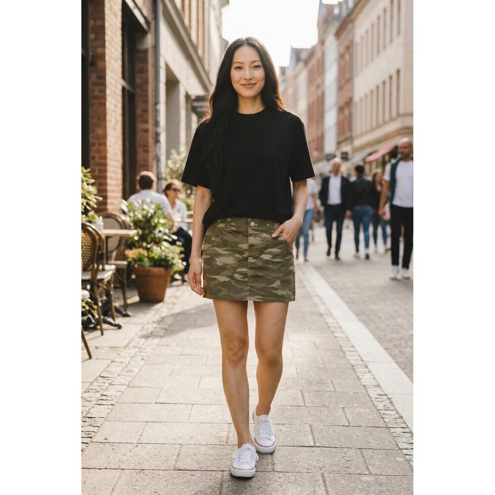 Abound Camo Mini Skirt Size 12 Y2K Low Rise Cargo Utility Streetwear Womens